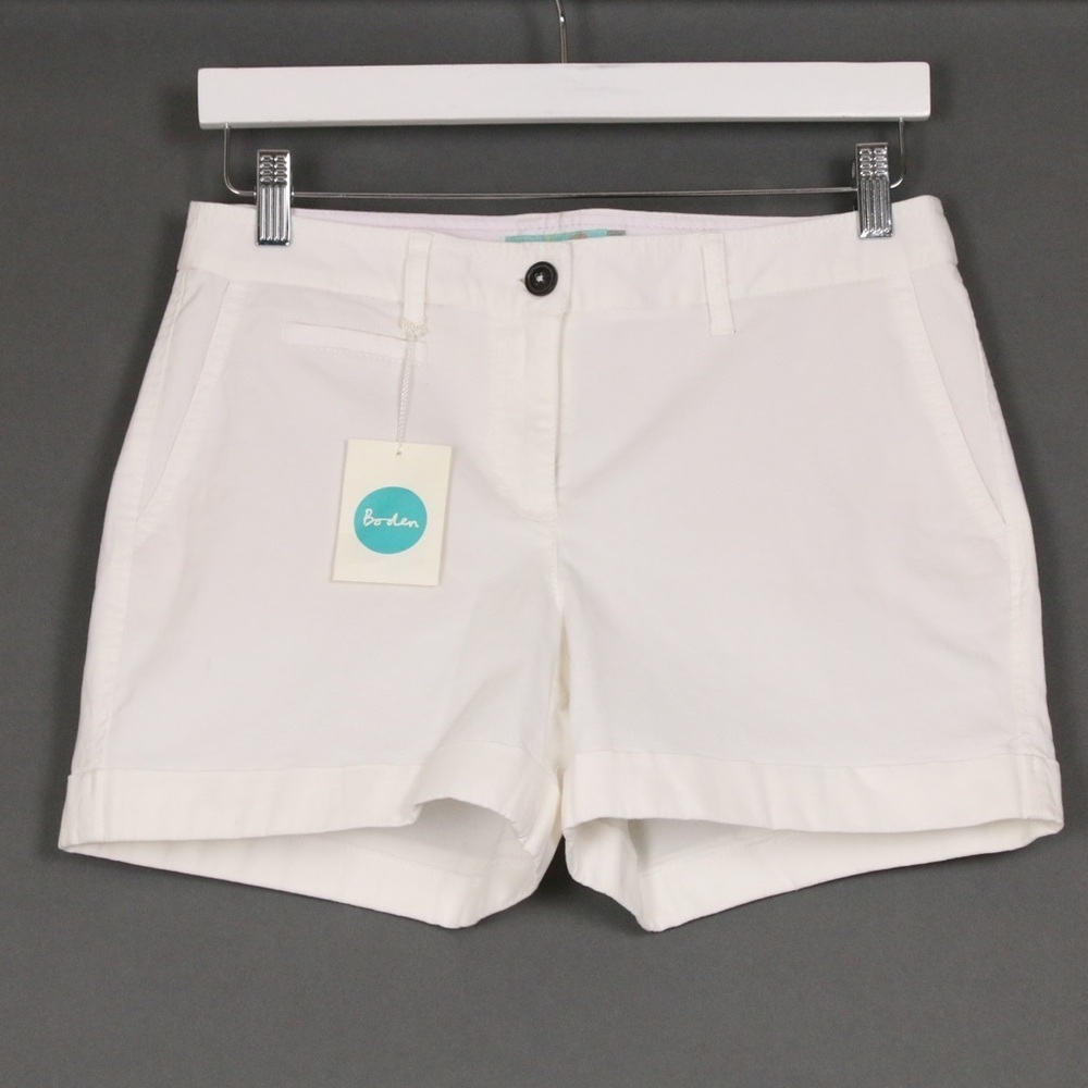 Boden White Women's Cotton Shorts